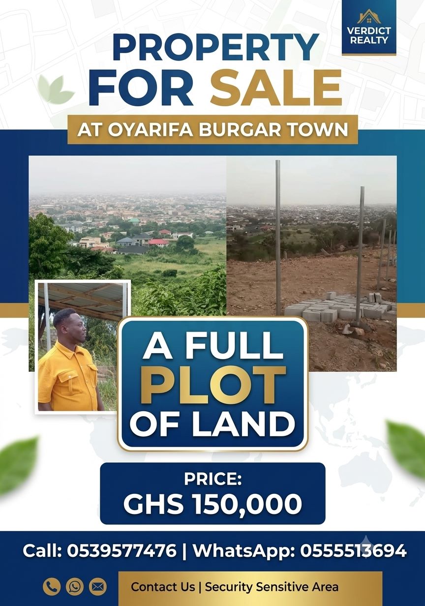 FULL PLOT OF LAND FOR SALE – OYARIFA BURGA TOWN